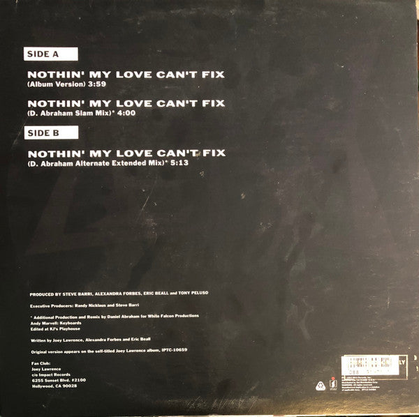 Joey Lawrence – Nothin' My Love Can't Fix (used)(1993 Pressing)