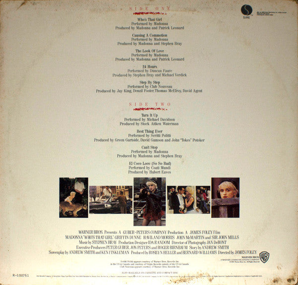 Who's That Girl (Original Motion Picture Soundtrack)(used)(1987 Pressing)