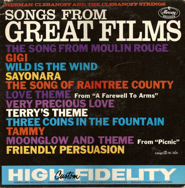 Herman Clebanoff And The Clebanoff Strings – Songs From Great Films (used)