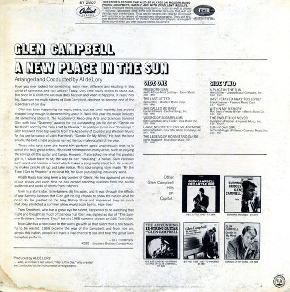 Glen Campbell – A New Place In The Sun (used)