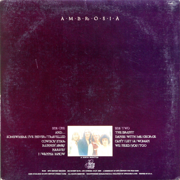 Ambrosia – Somewhere I've Never Travelled (used)