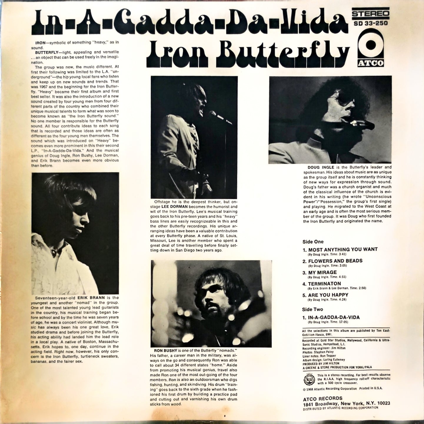 Iron Butterfly – In-A-Gadda-Da-Vida (used)(1974 Pressing)