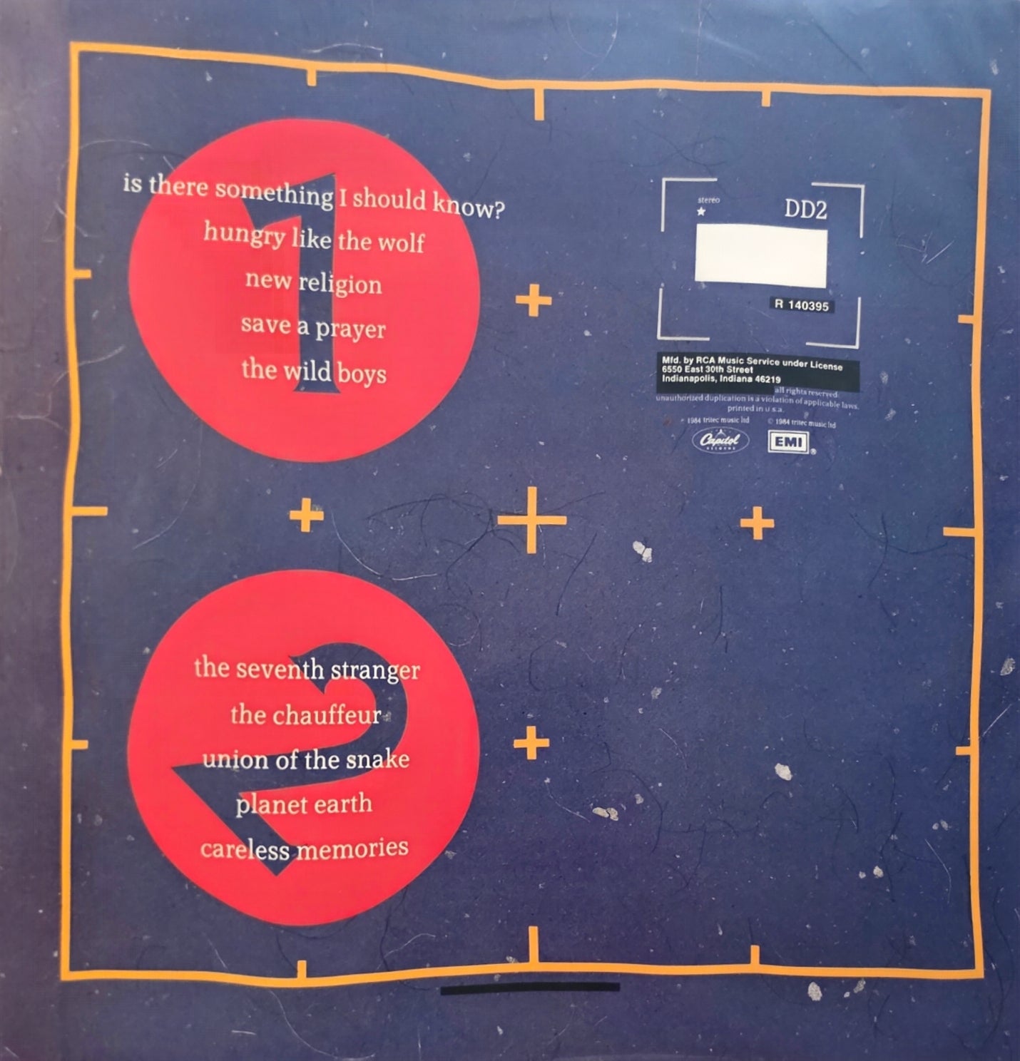 Duran Duran – Arena - Recorded Around The World 1984 (used)(1984 Pressing)