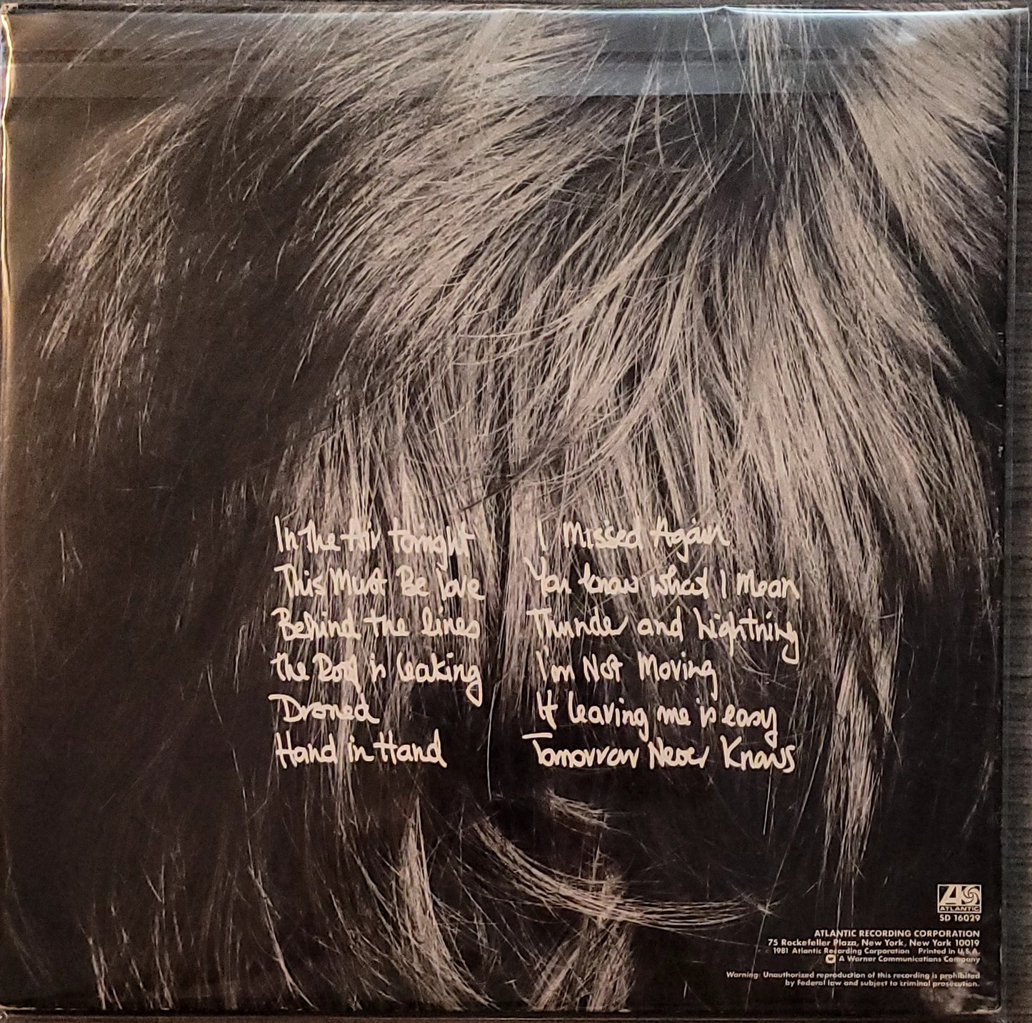 Phil Collins – Face Value (used)(1981 Pressing)