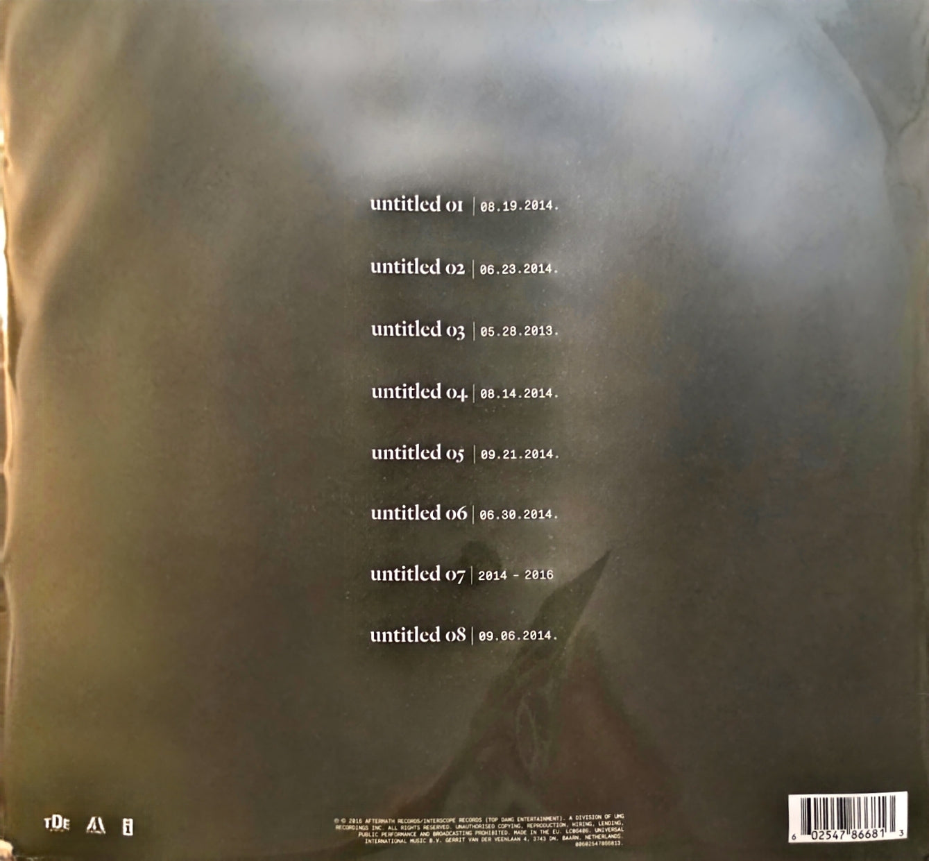 Kendrick Lamar – Untitled Unmastered. (used)(2016 Pressing)