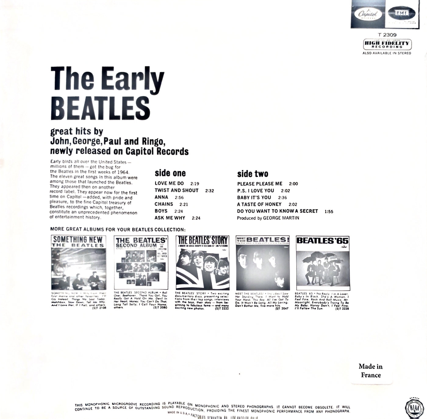 The Beatles – The Early Beatles (new)(2024 Pressing)