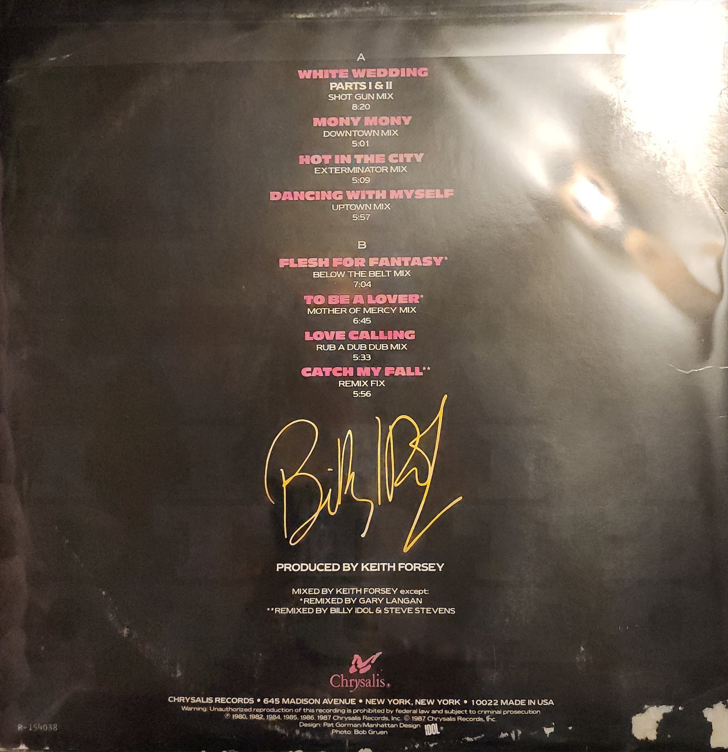 Billy Idol – Vital Idol (used)((1987 Pressing)