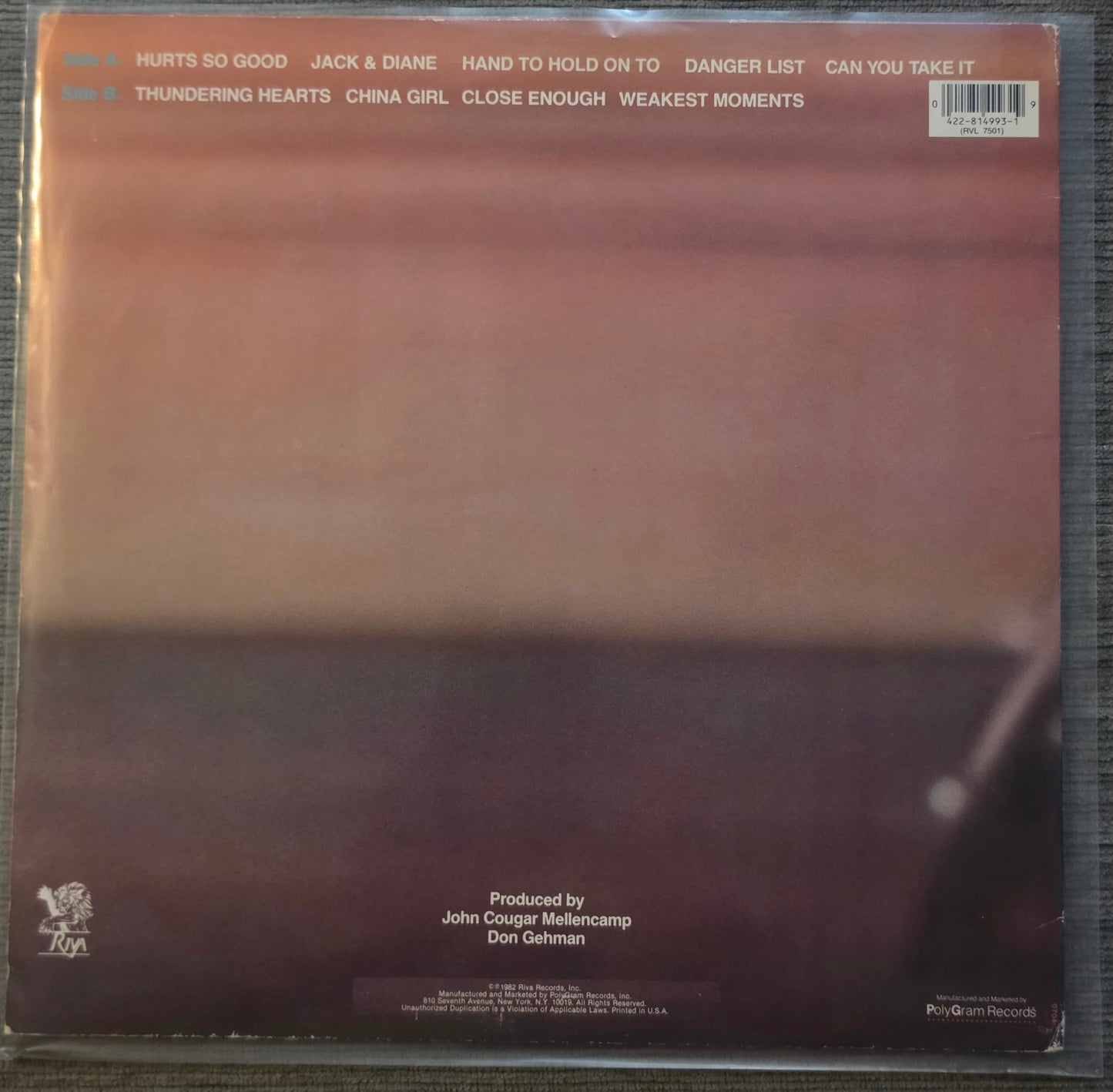 John Cougar – American Fool (used)(1982 Pressing)