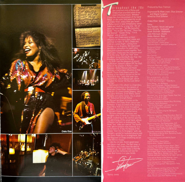 Rufus And Chaka Khan* – Stompin' At The Savoy (used)