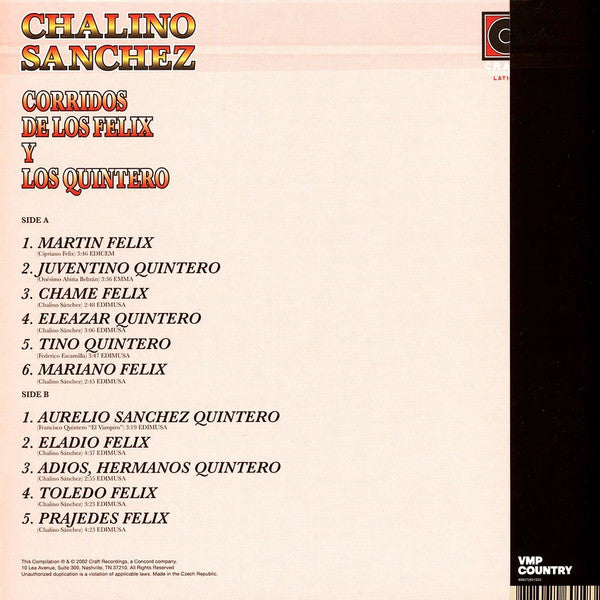 Chalino Sánchez – Corridos De Los Felix Y Los Quintero (used)