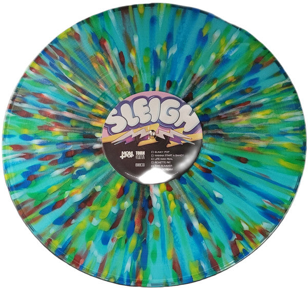 Sleigh Bells ‎– Bunky Becky Birthday Boy (new)(Limited Edition, Numbered 444/500, Sky Blue Transparent with Red, Yellow, Orange, Green, White and Blue Splatter