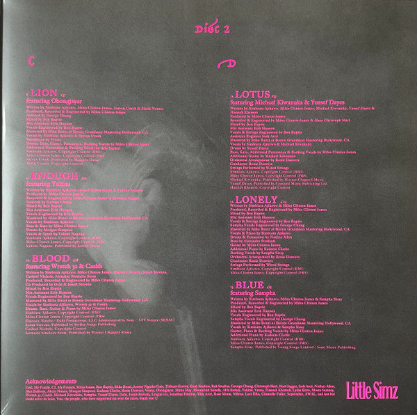 Little Simz – Lotus (new)Limited Edition, Numbered 1241/1500 Pink In Clear w/ White & Black Splatter