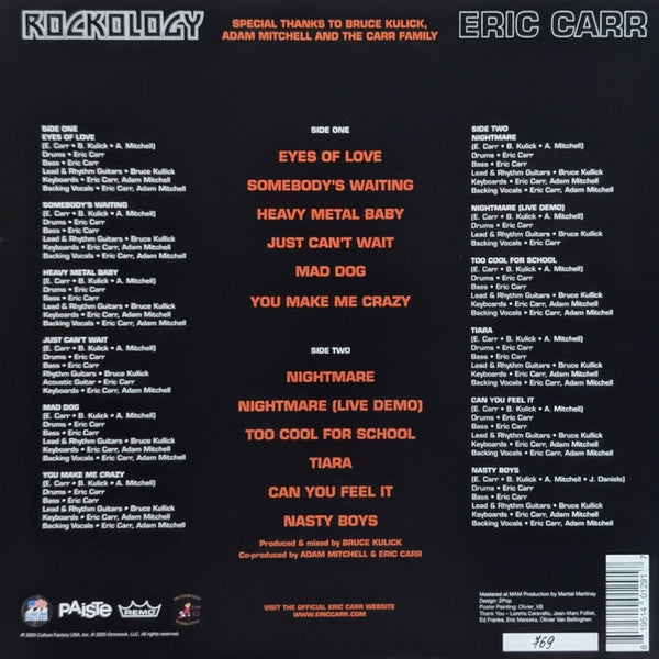 Eric Carr – Rockology (new)(2025 Black Friday Pressing)