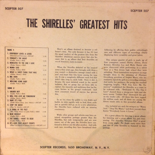 The Shirelles – The Shirelles' Greatest Hits (used)