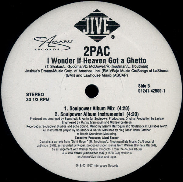 2Pac – I Wonder If Heaven Got A Ghetto (used)