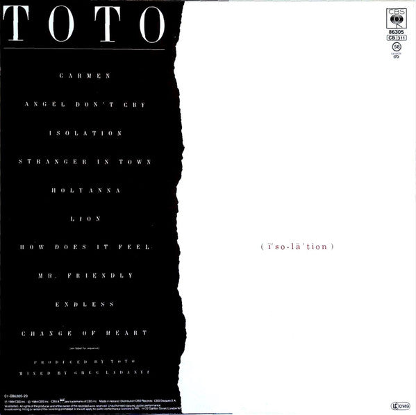 Toto – Isolation (used)