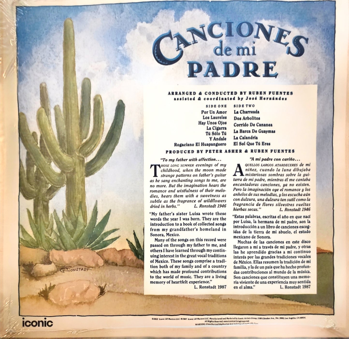 Linda Ronstadt – Canciones De Mi Padre (new)(2023 Pressing)