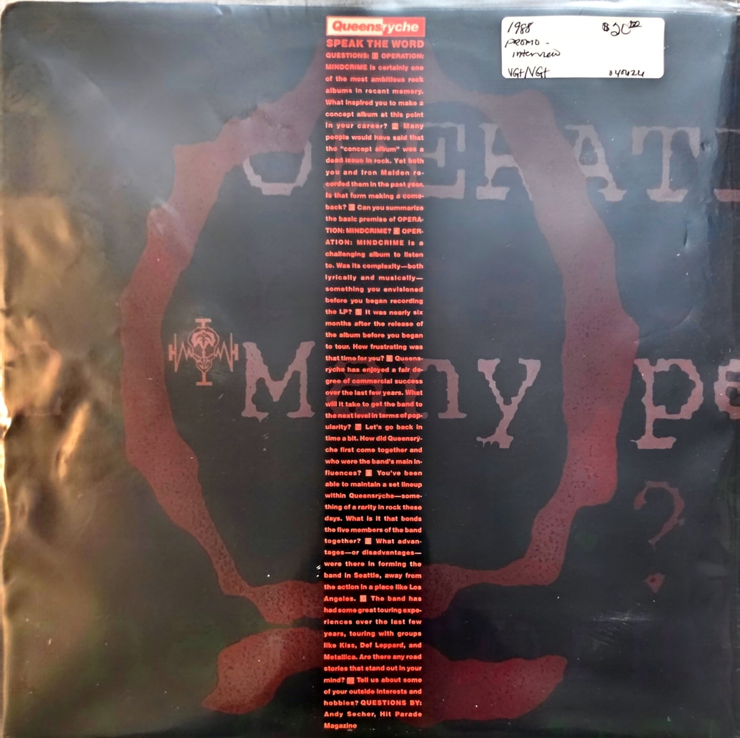 Queensrÿche – Speak The Word (used)(1988 Pressing)