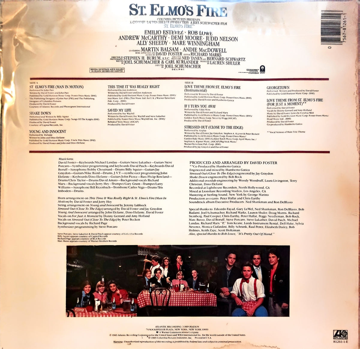 St. Elmo's Fire (Soundtrack)(USED)(1985 Pressing)