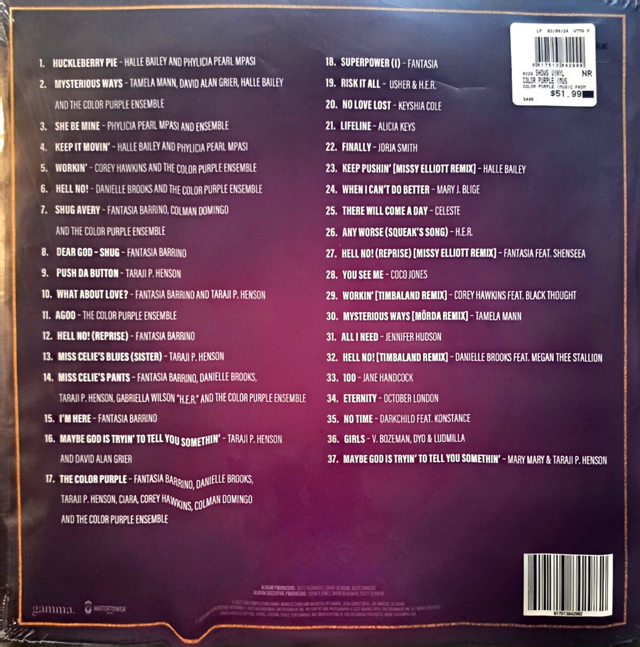The Color Purple (Soundtrack)(new)(2024 Pressing)