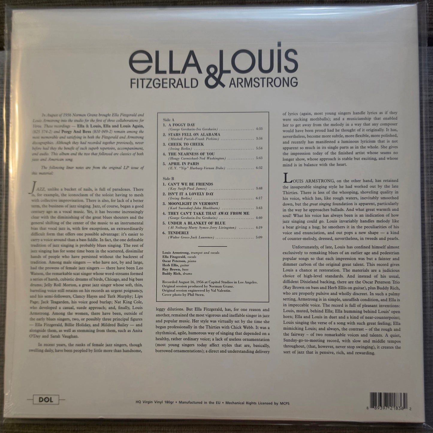 Ella Fitzgerald & Louis Armstrong – Ella And Louis (new)(2017 Pressing)