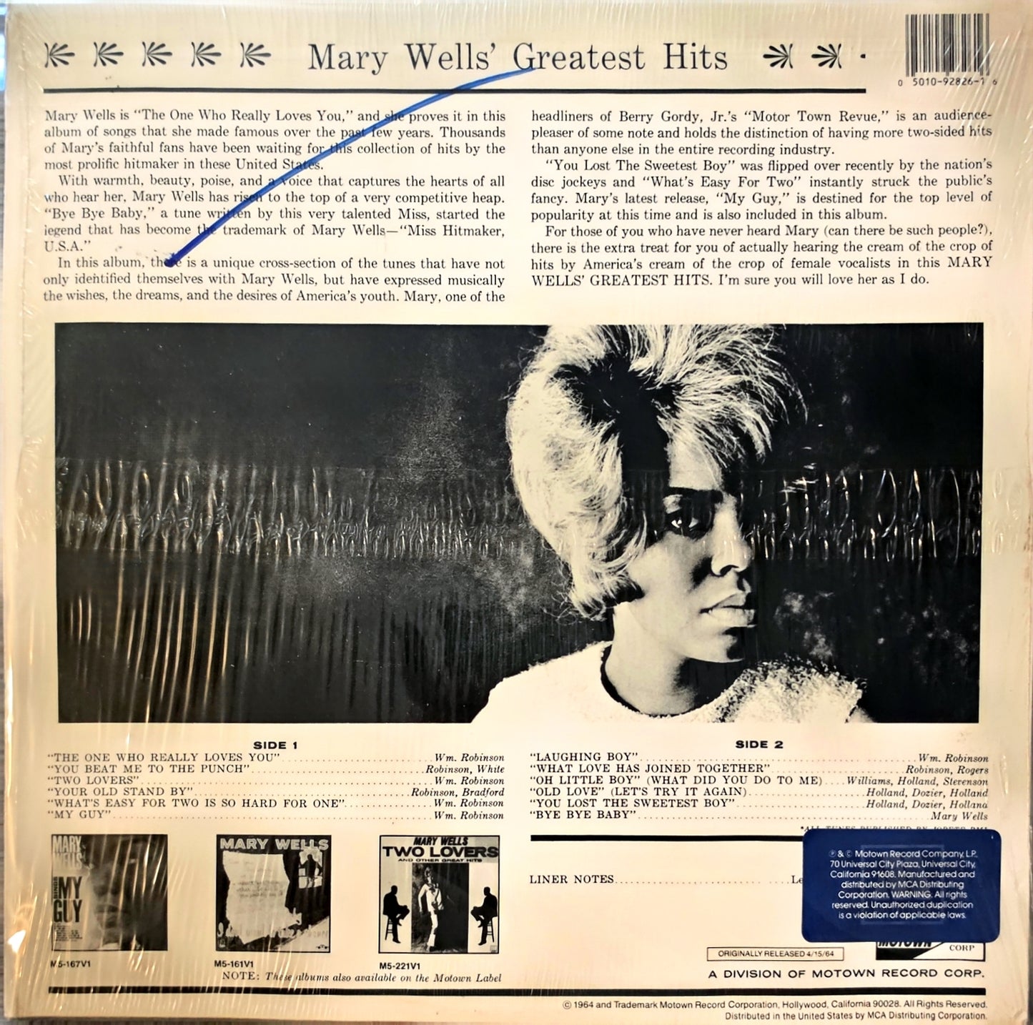 Mary Wells – Greatest Hits (used)(1987 Pressing)