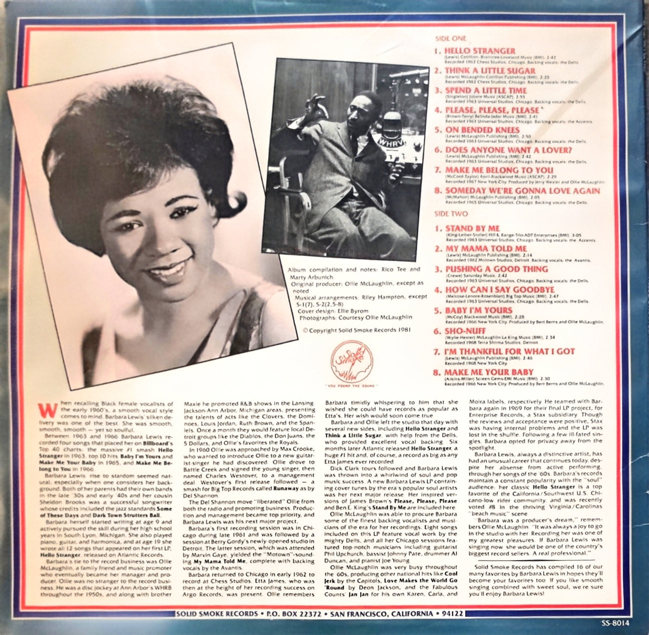 Barbara Lewis – Hello Stranger-16 Smooth Sides By Detroit's Soulful Songstress (used)(1981 Pressing)