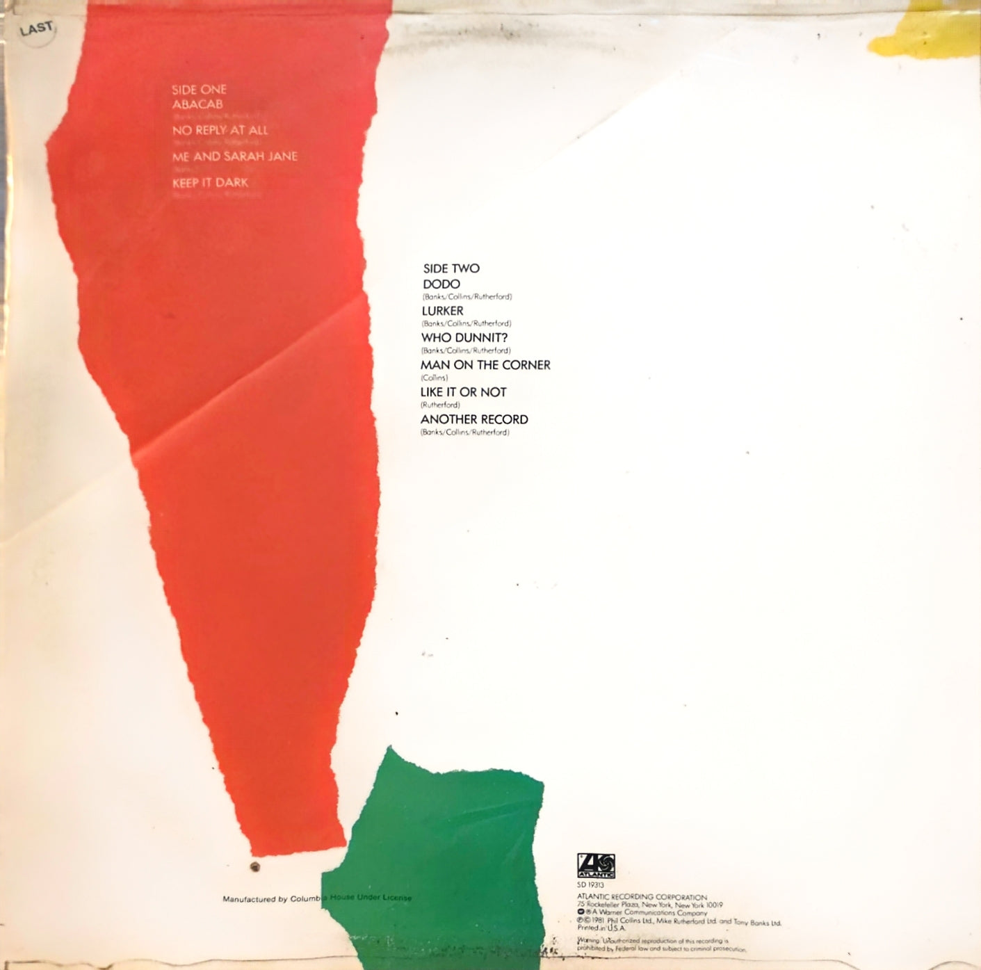 Genesis – Abacab (used)(1981 Pressing)