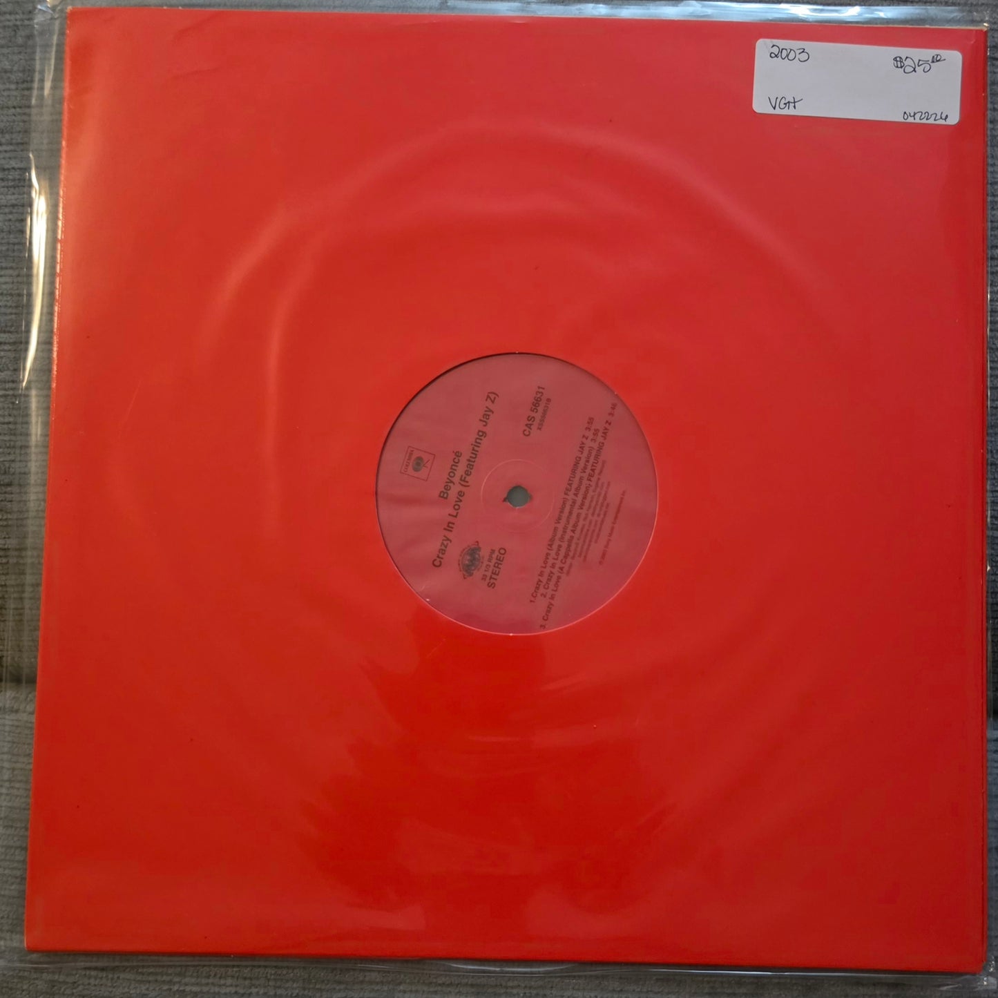 Beyoncé Featuring Jay Z* – Crazy In Love (used)(2003 Pressing)