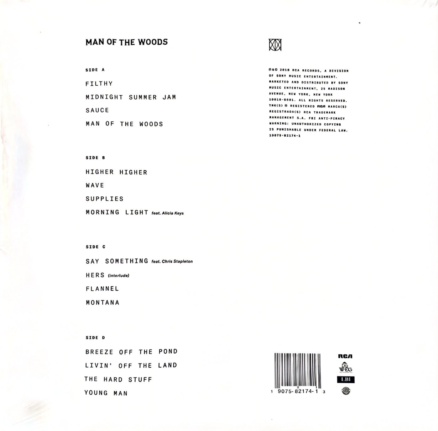 Justin Timberlake – Man Of The Woods (new)(2018 Pressing)