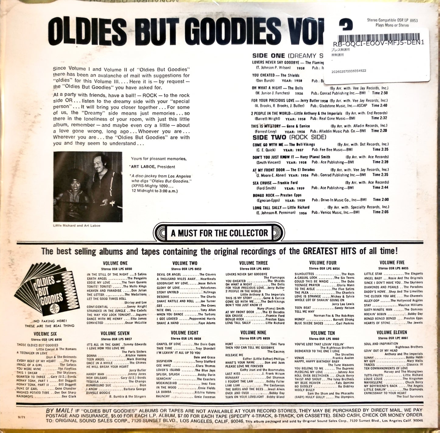 Oldies But Goodies Vol. 3 (used)(1971 Pressing)