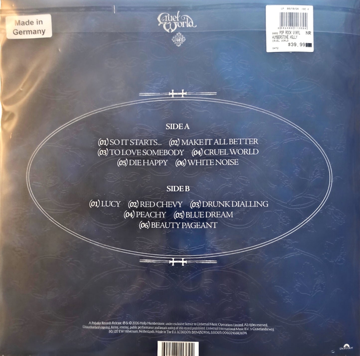 Holly Humberstone – Cruel World (new)(2026 Pressing)
