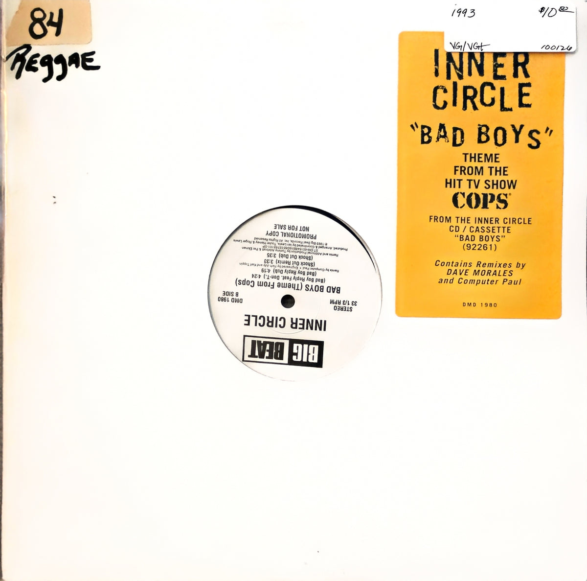 Inner Circle – Bad Boys (Theme From Cops) (used)(1993 Pressing)