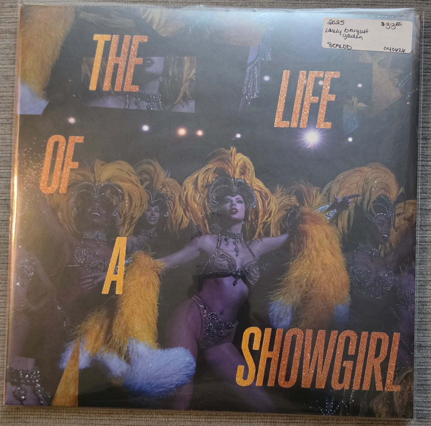 Taylor Swift – The Life Of A Showgirl (Golden Yellow Metallic With Orange And Red Splatter ) (new)